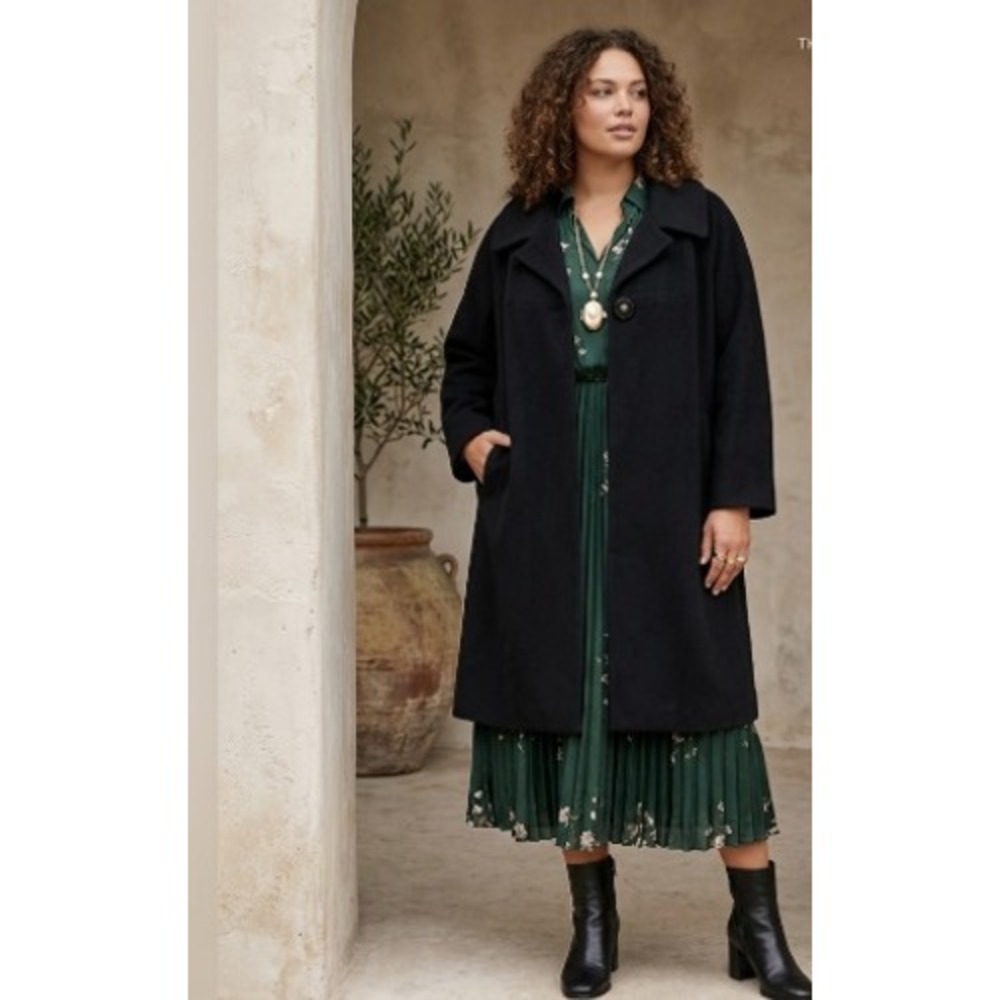 Vintage La Vigna Black Cashmere Winter Formal Dressy Professional‎ Coat Size M